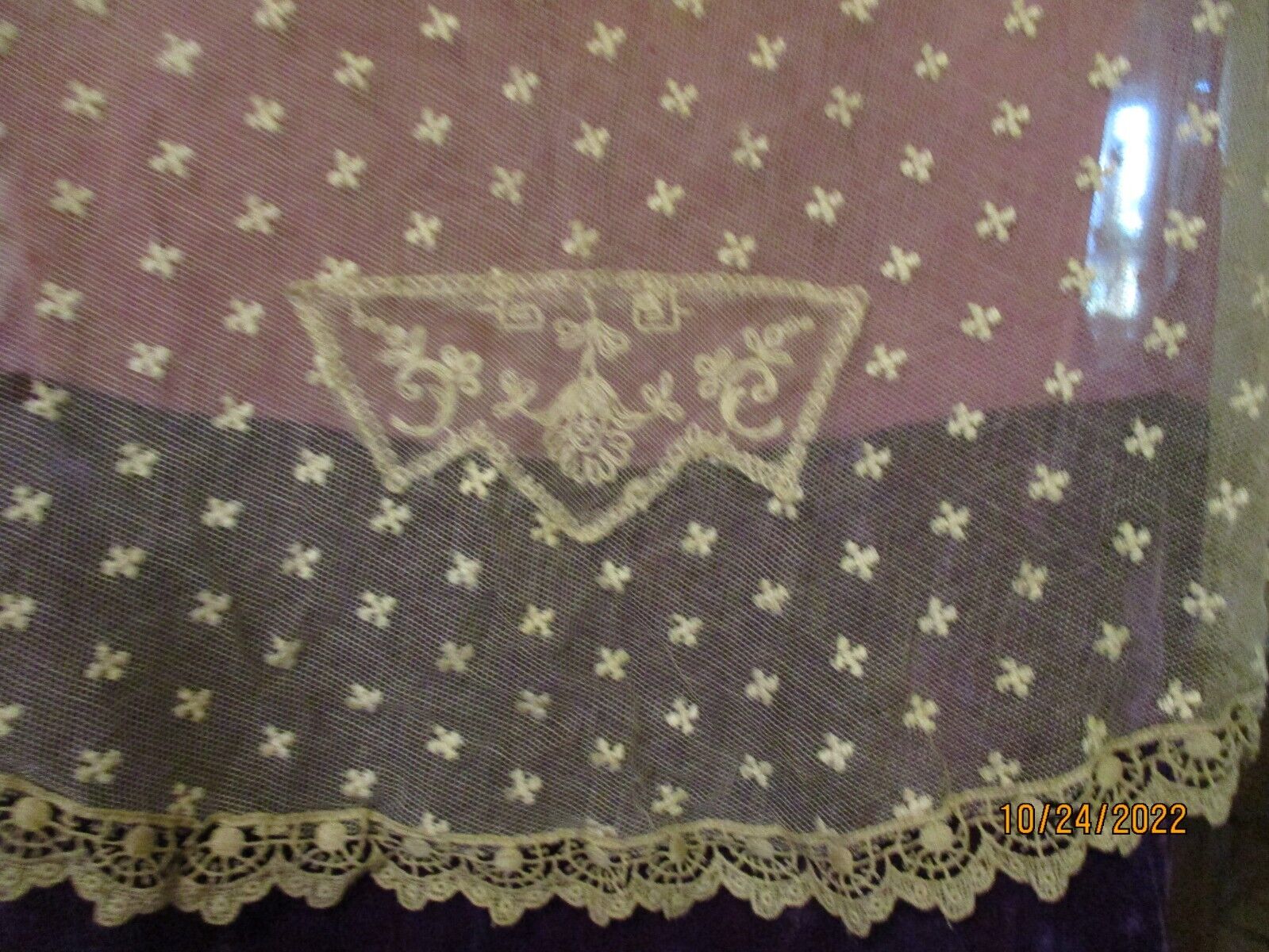 Fabulous 1920's purple velvet Flapper dress with large lace collar - Fresh Stock Dated February 2026