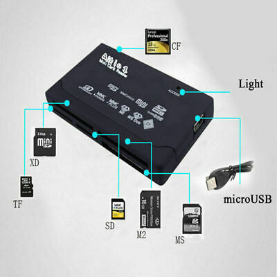 All-In-1 Memory Card Reader USB SD SDHC Mini Micro M2 MMC XD CF Digital Camera - Fresh Stock Dated February 2026