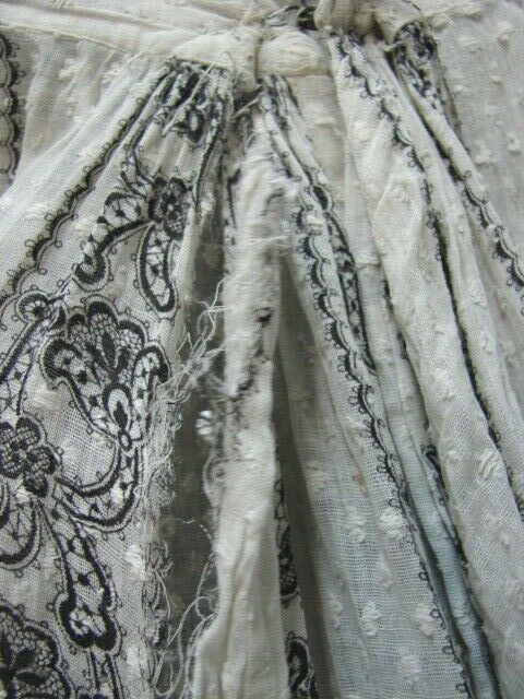ANTIQUE VICTORIAN TOP STITCHED & TULIP PRINT SWEEPING BUSTLE SKIRT - Fresh Stock Dated February 2026