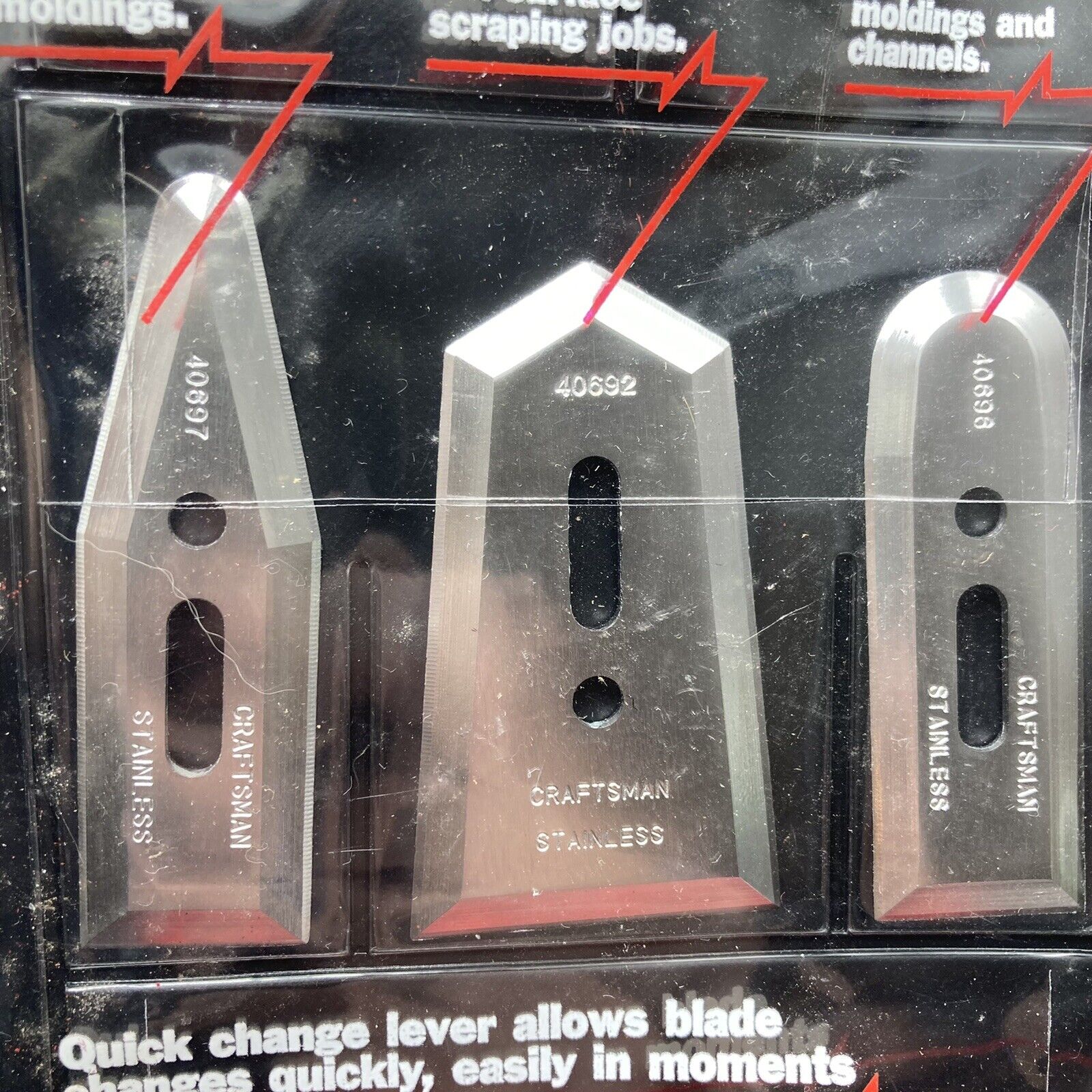 Sears Craftsman Handi-Scraper Utility Scraper Handle Blades 940690 - Fresh Stock Dated February 2026