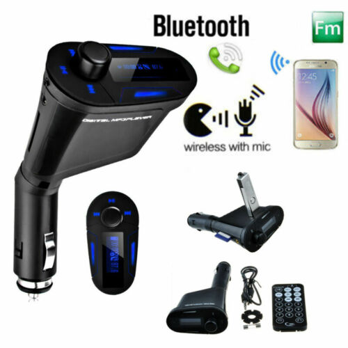 Bluetooth Wireless Car Kit FM Transmitter LCD Auto MP3 Player SD USB BT Remote - Fresh Stock Dated December 2025