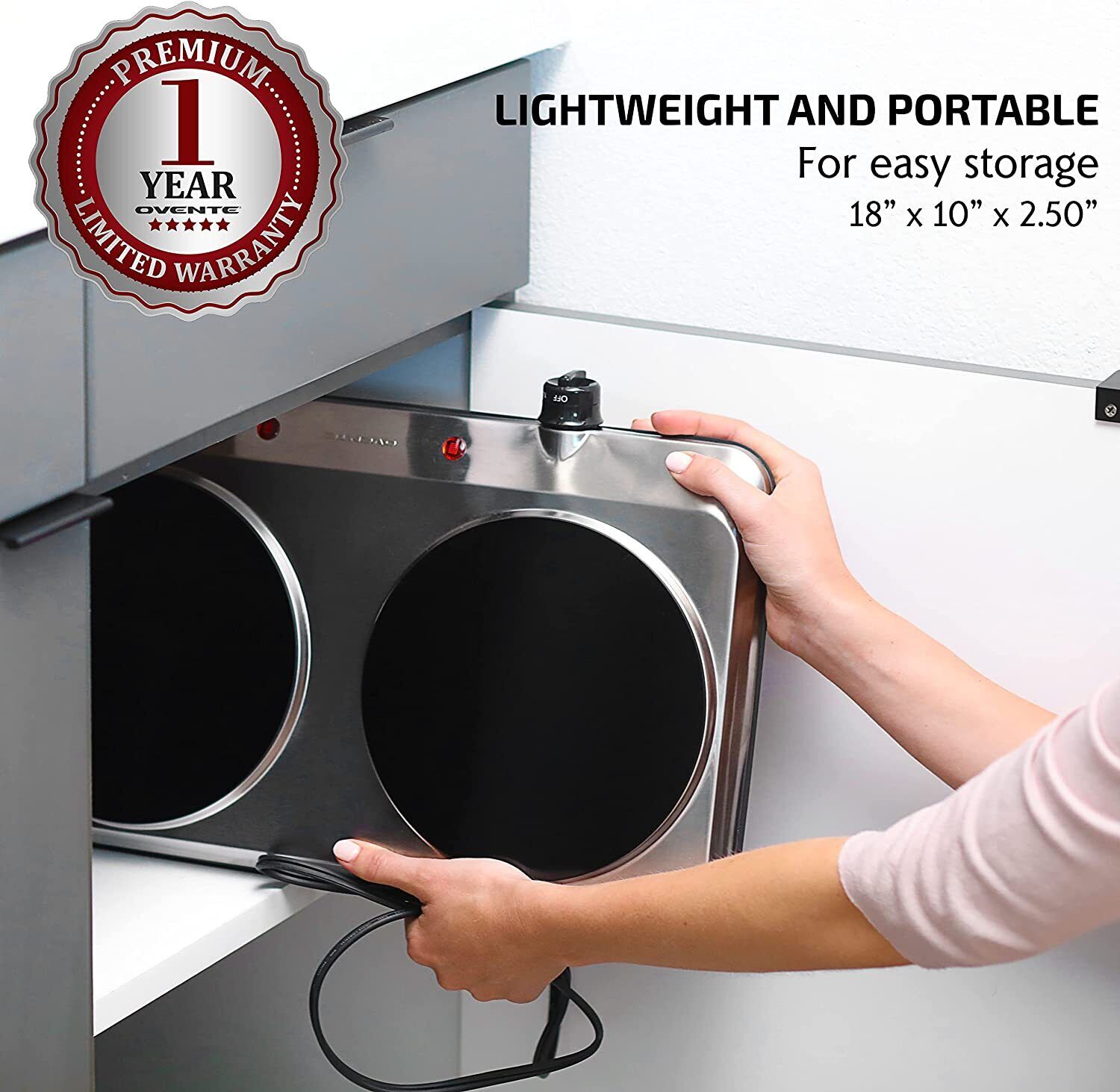 Electric Cooktop Burner Infrared Ceramic Glass Hot Plate 2 Two Cooking Stove - Fresh Stock Dated February 2026