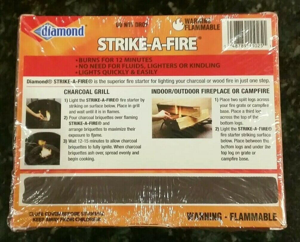 Diamond Strike A Fire Starters 48 Ct Strikes Like Match LOKKII ZIP NEW NIB - Fresh Stock Dated December 2025