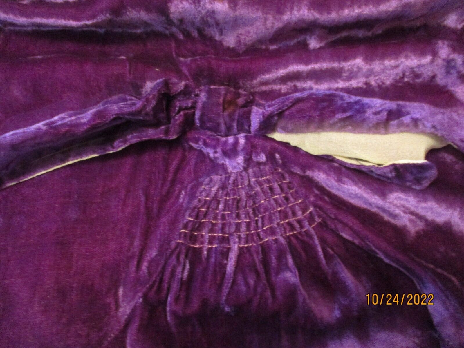 Fabulous 1920's purple velvet Flapper dress with large lace collar - Fresh Stock Dated February 2026