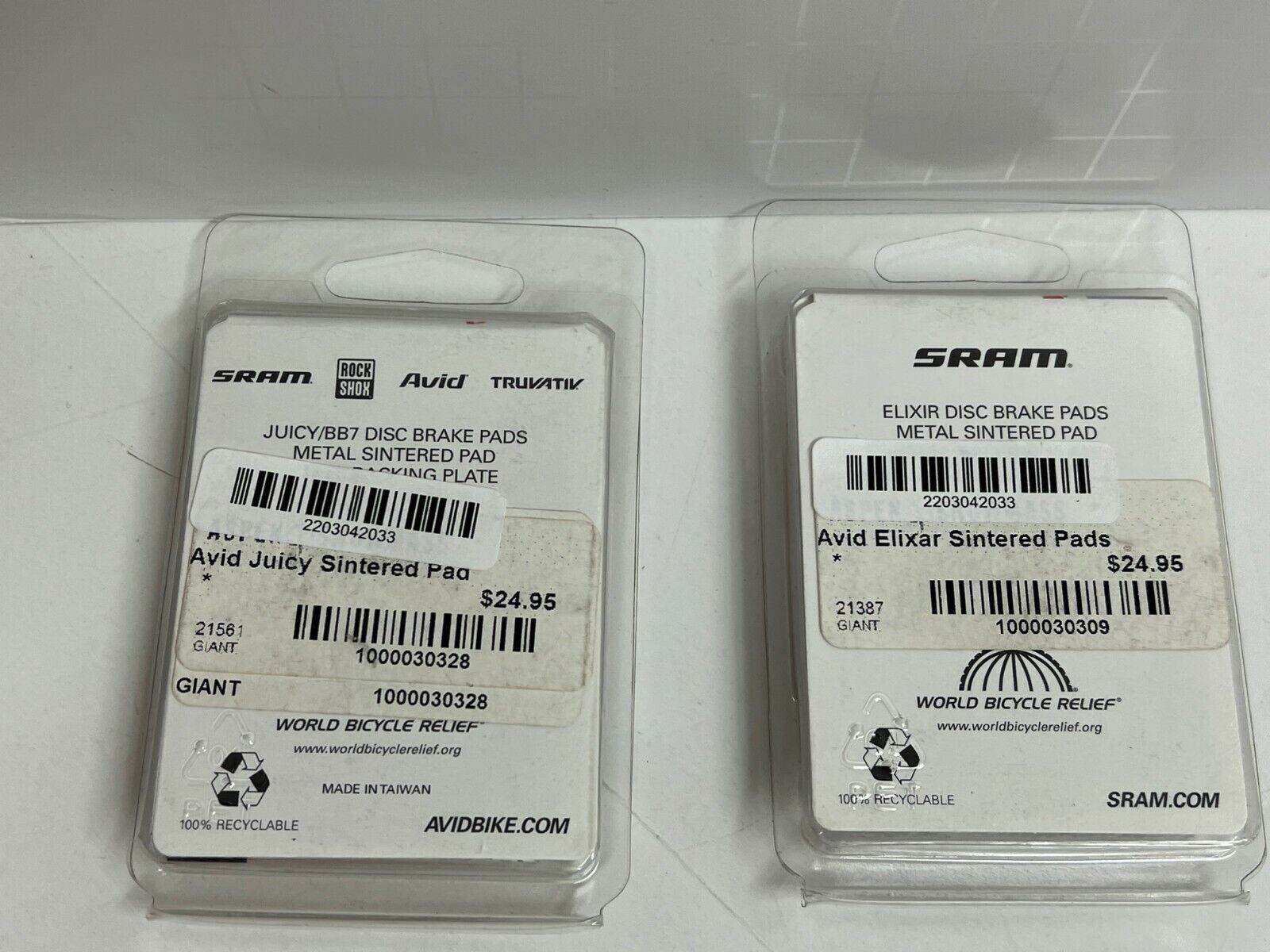 AVID Juicy or SRAM Elixar Metal Sintered Disc Brake Pads NWT Choice Cycling Bike - Fresh Stock Dated February 2026