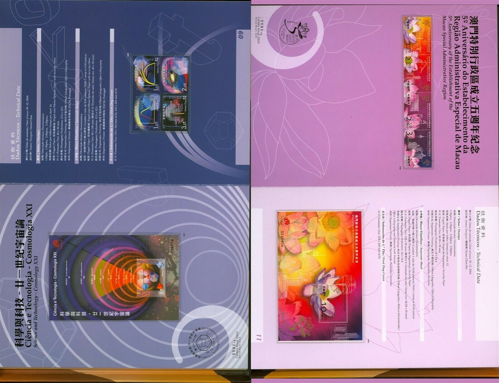 Macau 2004- MNH stamps. Mi Nr.: Between 1310 and Block 128 .....(VG) MV-10358 - Fresh Stock Dated February 2026