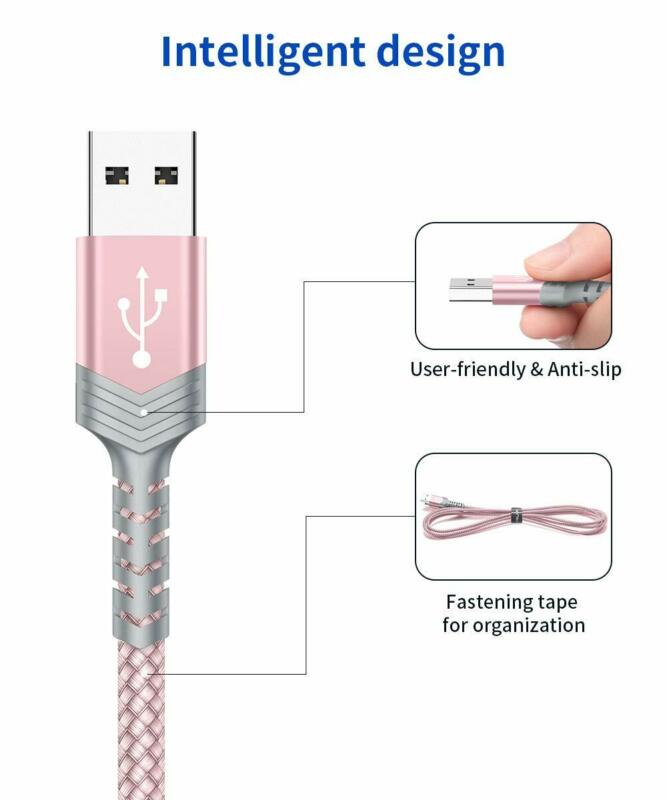 USB Type C Cable 3A Fast Charging [2-Pack 6.6ft], JSAUX 6.6ft, Rose Gold - Fresh Stock Dated February 2026