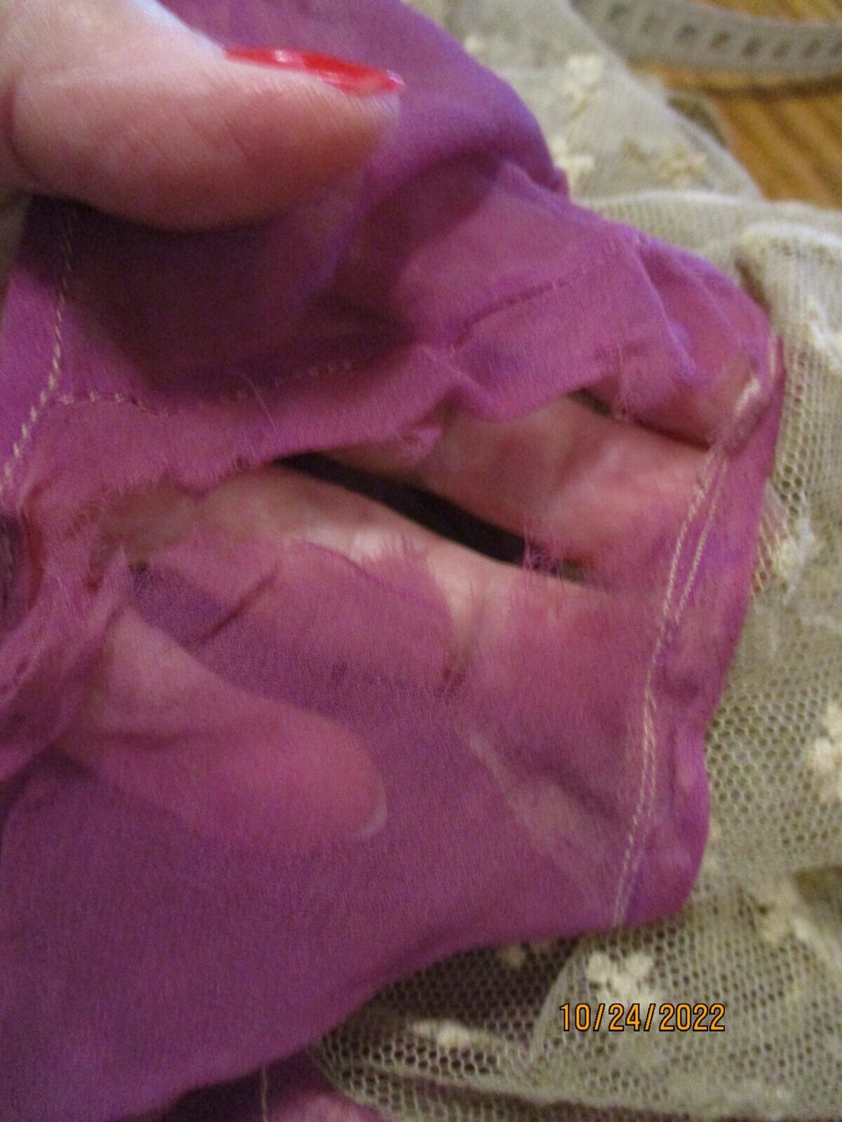 Fabulous 1920's purple velvet Flapper dress with large lace collar - Fresh Stock Dated February 2026