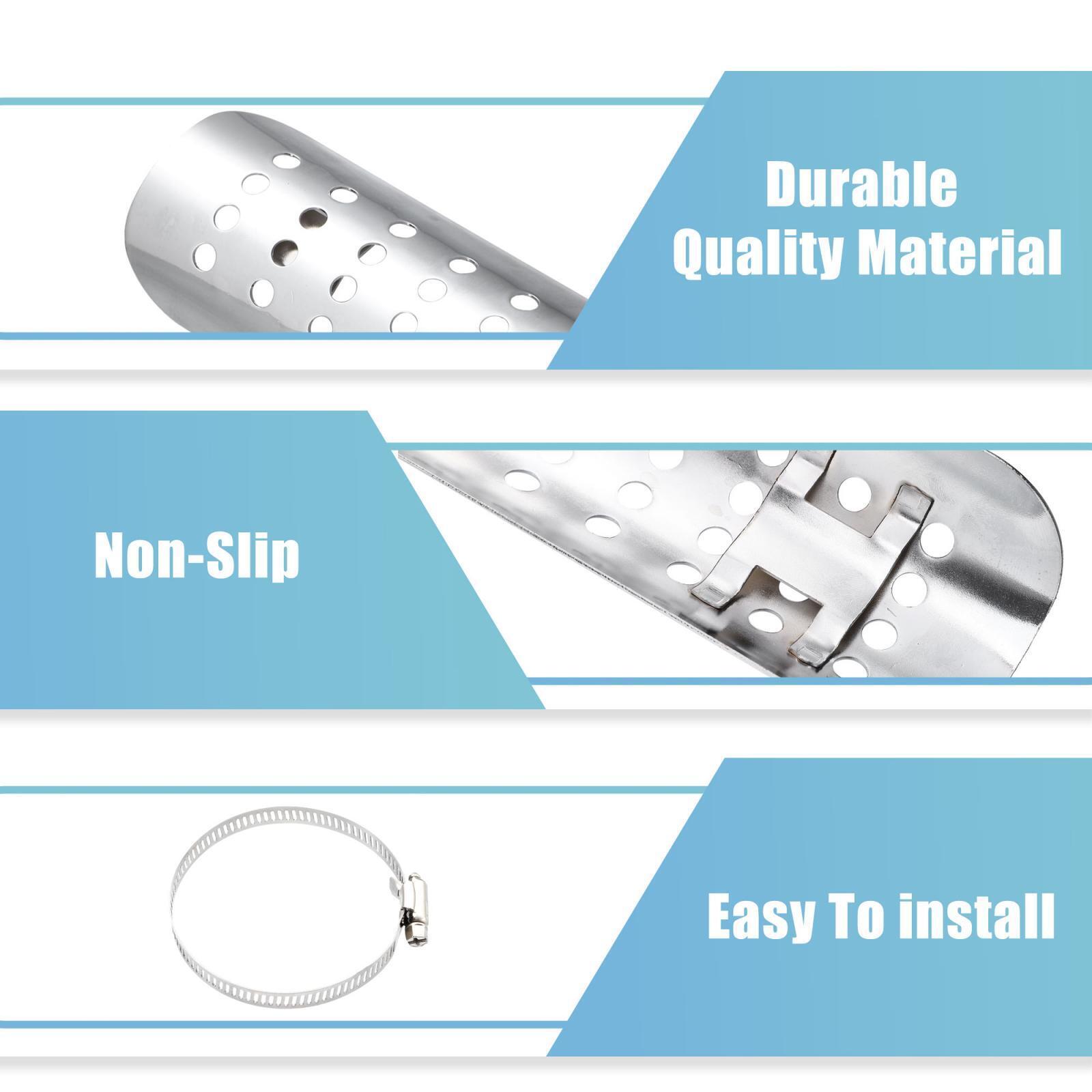 Motorcycle Exhaust Pipe Heat Shield for Harley with 20-70mm Clamps Silver Tone - Fresh Stock Dated February 2026