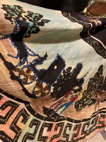VTG 50s Mexican Full Circle Skirt Hand Painted & Embroidered+Sequins ARTEGREEN - Fresh Stock Dated February 2026