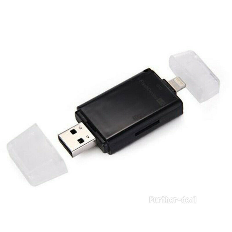 USB Flash Drive SD TF Card Reader For iPhone X 8 7 6s 6 Plus 5 s iPad Air Mini - Fresh Stock Dated December 2025