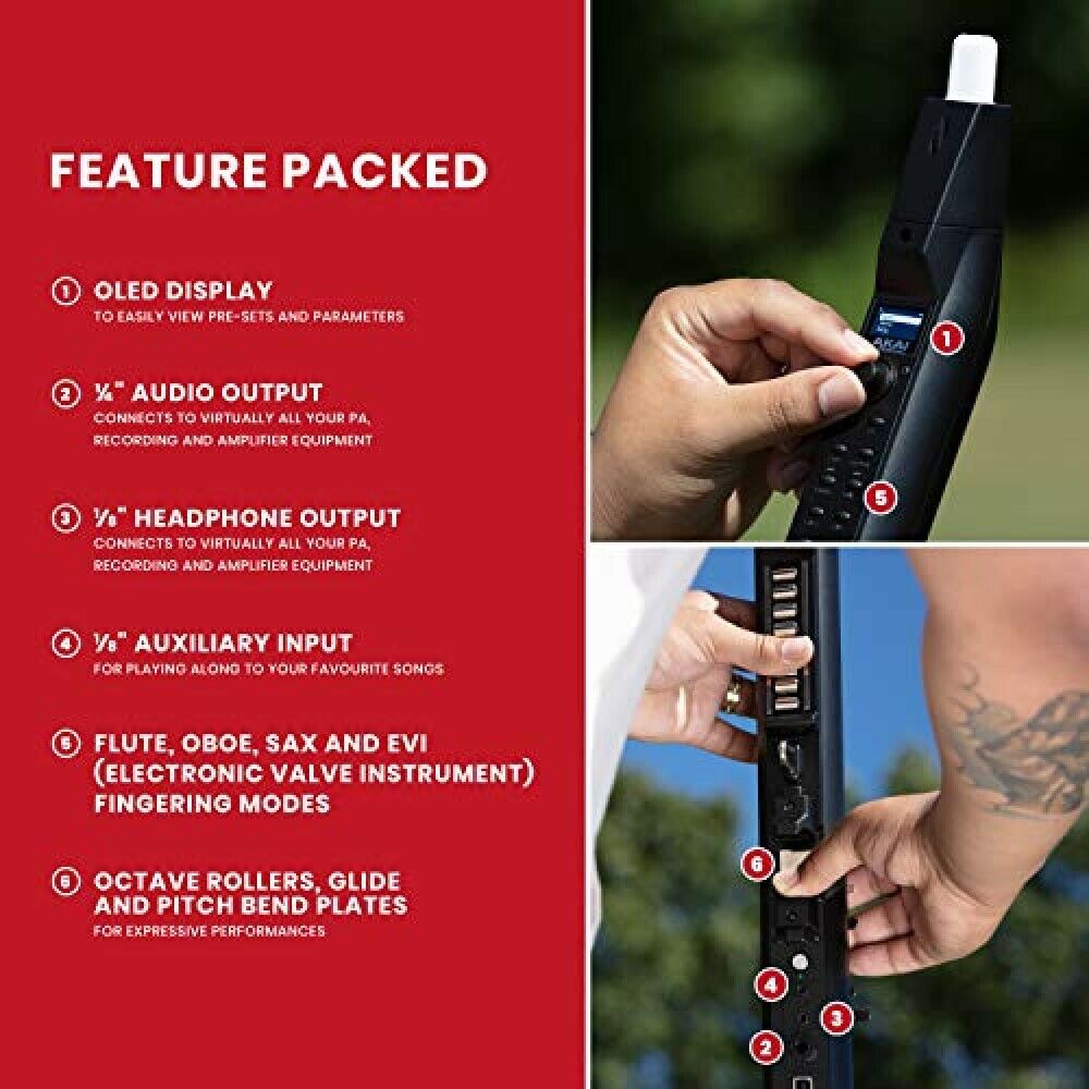 Akai Professional EWI SOLO Electronic Wind Instrument w/ Built-in Speaker Black - Fresh Stock Dated February 2026