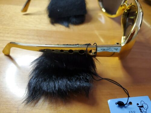 Gold Elvis Costume Sunglasses Side Burns Adult Size Presley king of rock n roll - Fresh Stock Dated February 2026