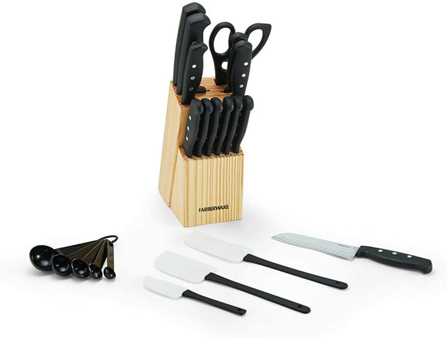 Knife Block Set With Kitchen Stainless Steel Sharpening Cutlery Knives 22 Piece - Fresh Stock Dated December 2025