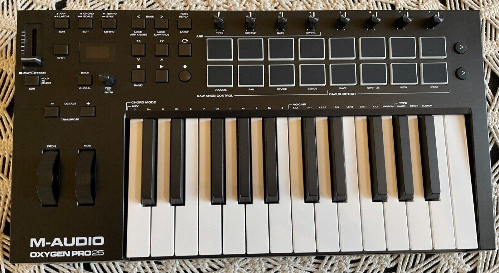 M-Audio Oxygen Pro 25 25-Key USB Powered MIDI DAW Controller Keyboard w/16 Pads - Fresh Stock Dated February 2026