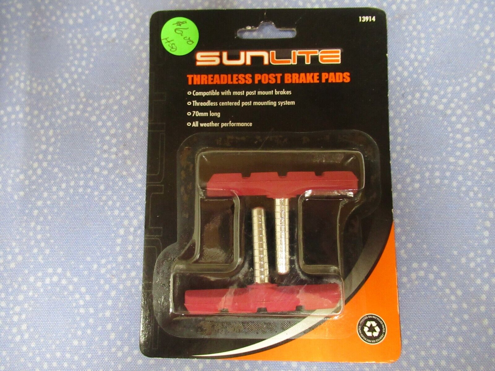 Threadless Post Red Bicycle Brake Pads for Cantilever Brakes 70mm Set of 2- New - Fresh Stock Dated February 2026