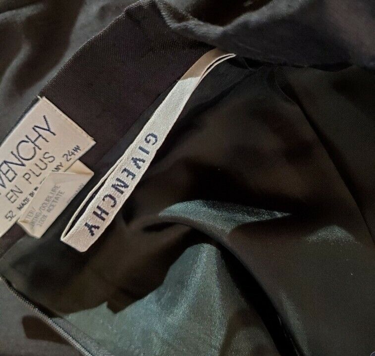 Vtg Givenchy Black Straight Pencil Skirt Plus Size  24w 80s 1980s - Fresh Stock Dated March 2026