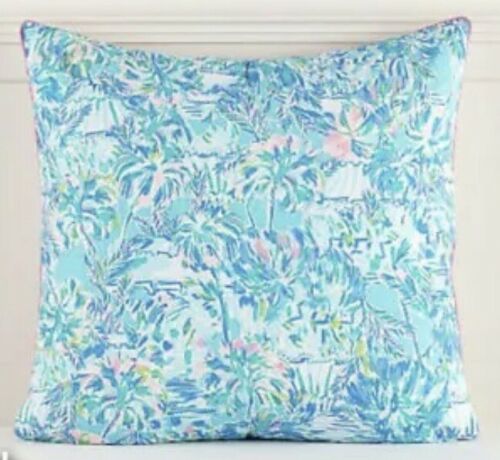 2 -Pottery Barn  Lilly Pulitzer Pineapple Party Euro Square Shams NEW - Fresh Stock Dated December 2025
