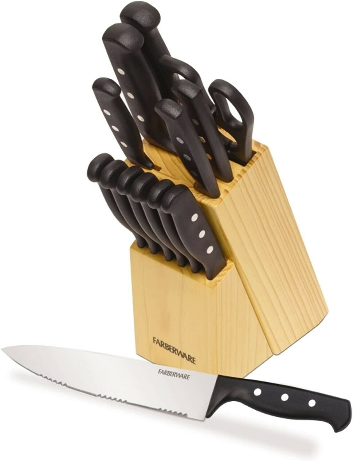 Knife Block Set With Kitchen Stainless Steel Sharpening Cutlery Knives 22 Piece - Fresh Stock Dated December 2025