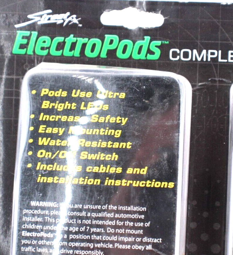 NEW Street FX Electropods Led light kit Yellow Oval Chrome Part#1042791 Sealed - Fresh Stock Dated February 2026