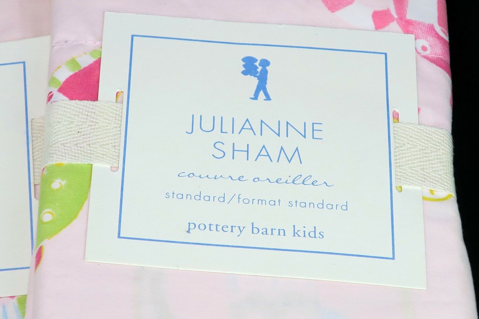 (x 2) Pottery Barn Kids PBK Julianne Bed Sham Standard Pillow Case Teapot Party - Fresh Stock Dated December 2025