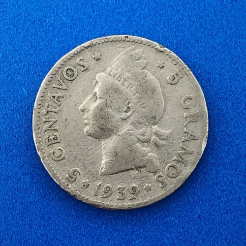 1939 Dominican Republic 5 Centavos 5 Grammos Tough Key Date Low Mintage Coin - Fresh Stock Dated February 2026