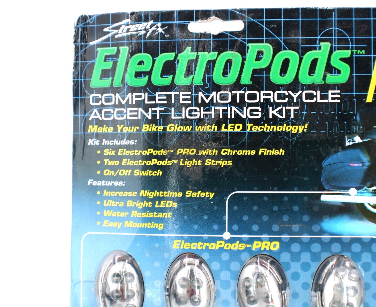 NEW Street FX Electropods Led light kit Yellow Oval Chrome Part#1042791 Sealed - Fresh Stock Dated February 2026
