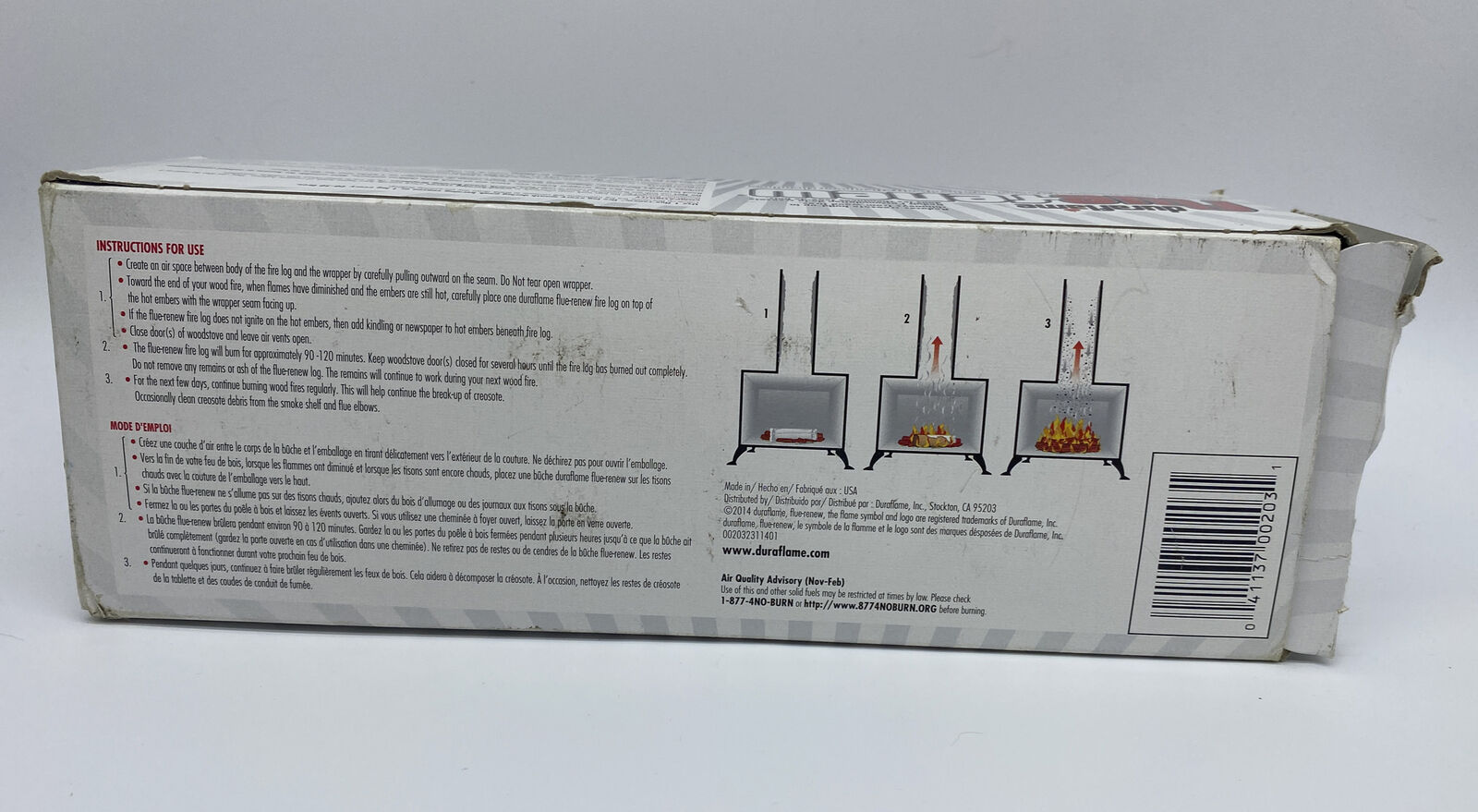 Duraflame FLUE-RENEW Chimney Cleaner Maintenance Fire Log SOOT CREOSOTE REMOVER - Fresh Stock Dated December 2025