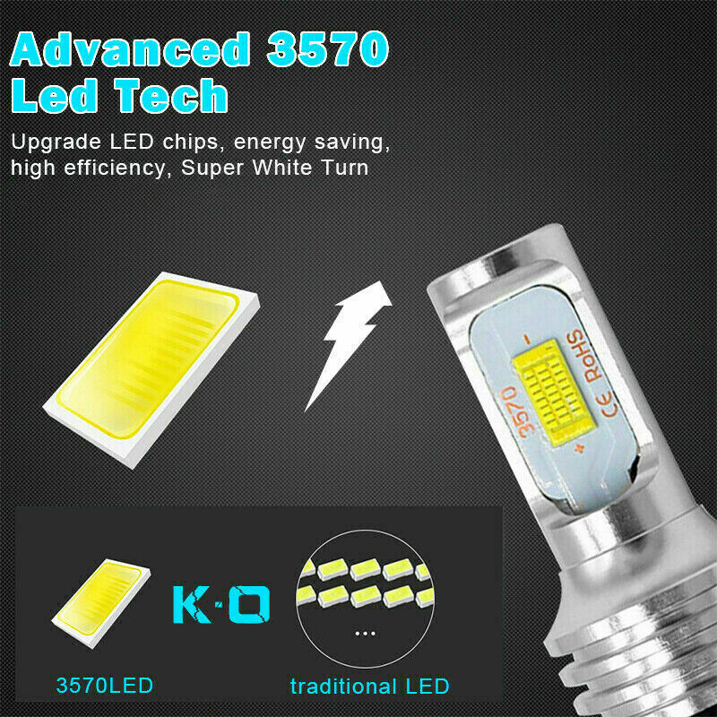 4x Clear White H7 H11 LED Headlight Bulbs Upgrade Kit For Suzuki GSXR1000 07-08 - Fresh Stock Dated February 2026