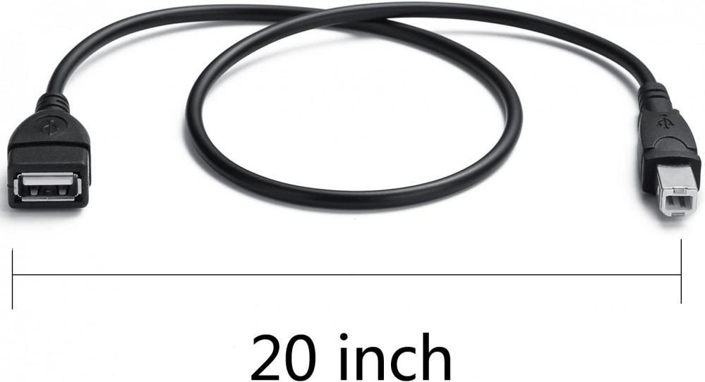 2 Pack USB 2.0 Cable A Female to B Male for USB_A-_B Cables, Black - Fresh Stock Dated February 2026