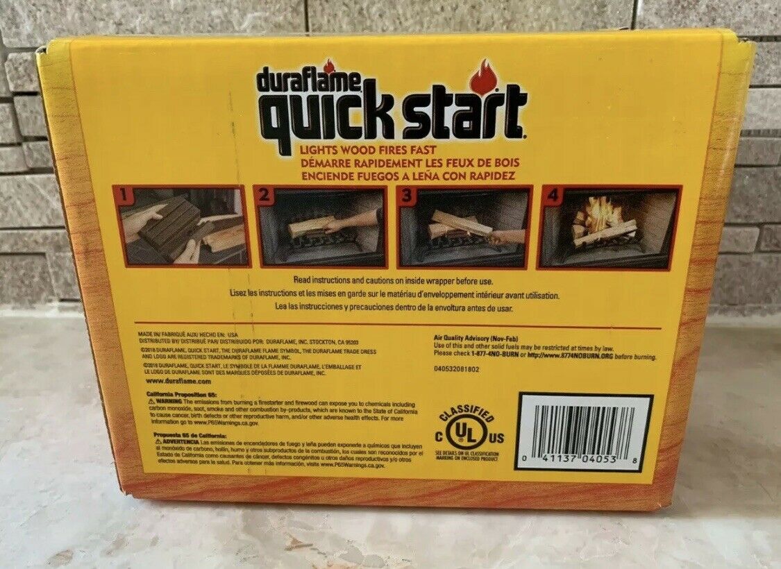 duraflame Quick Start Firelighters, 10 - 4 packs - Fresh Stock Dated December 2025