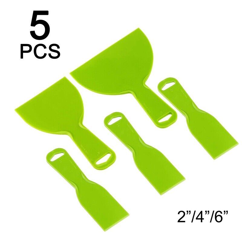 5 Pieces Plastic Putty Knife Set Flexible Paint Scrapers Tool for Spacklinguu - Fresh Stock Dated February 2026