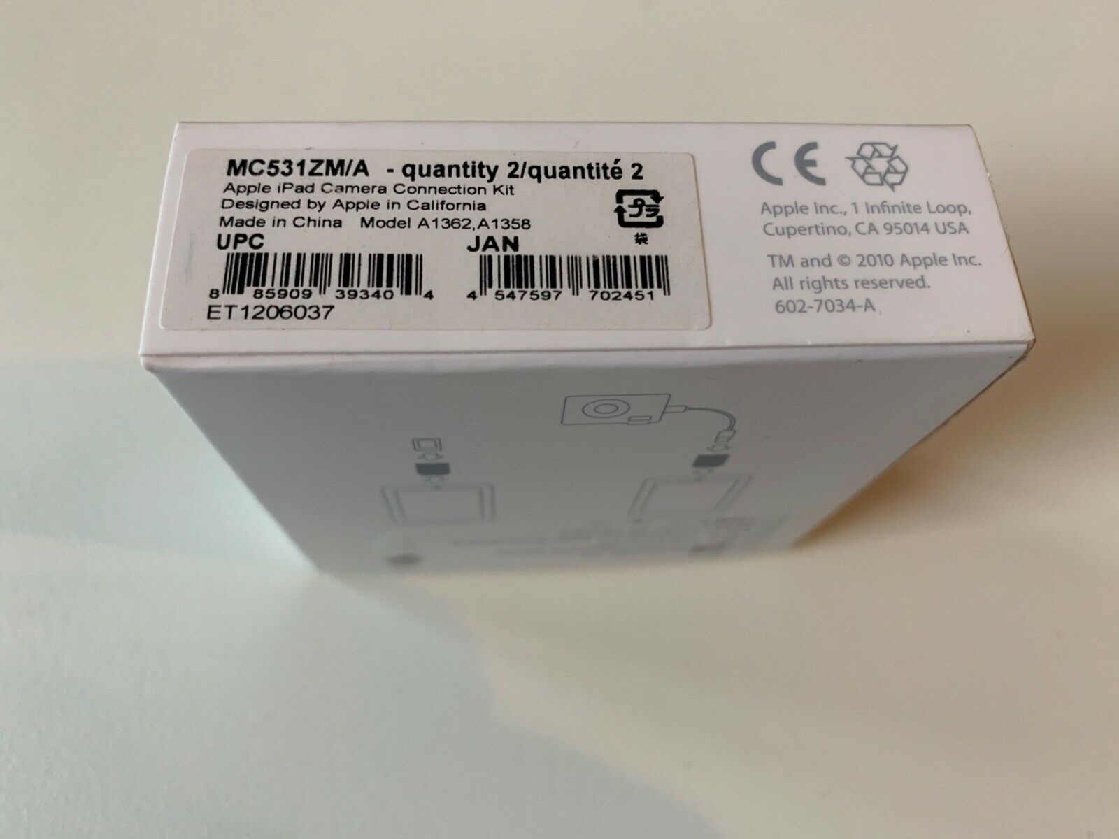 Apple iPad Camera Connection Kit MC531ZM/A (A1362 & A1358) NIB - Fresh Stock Dated February 2026