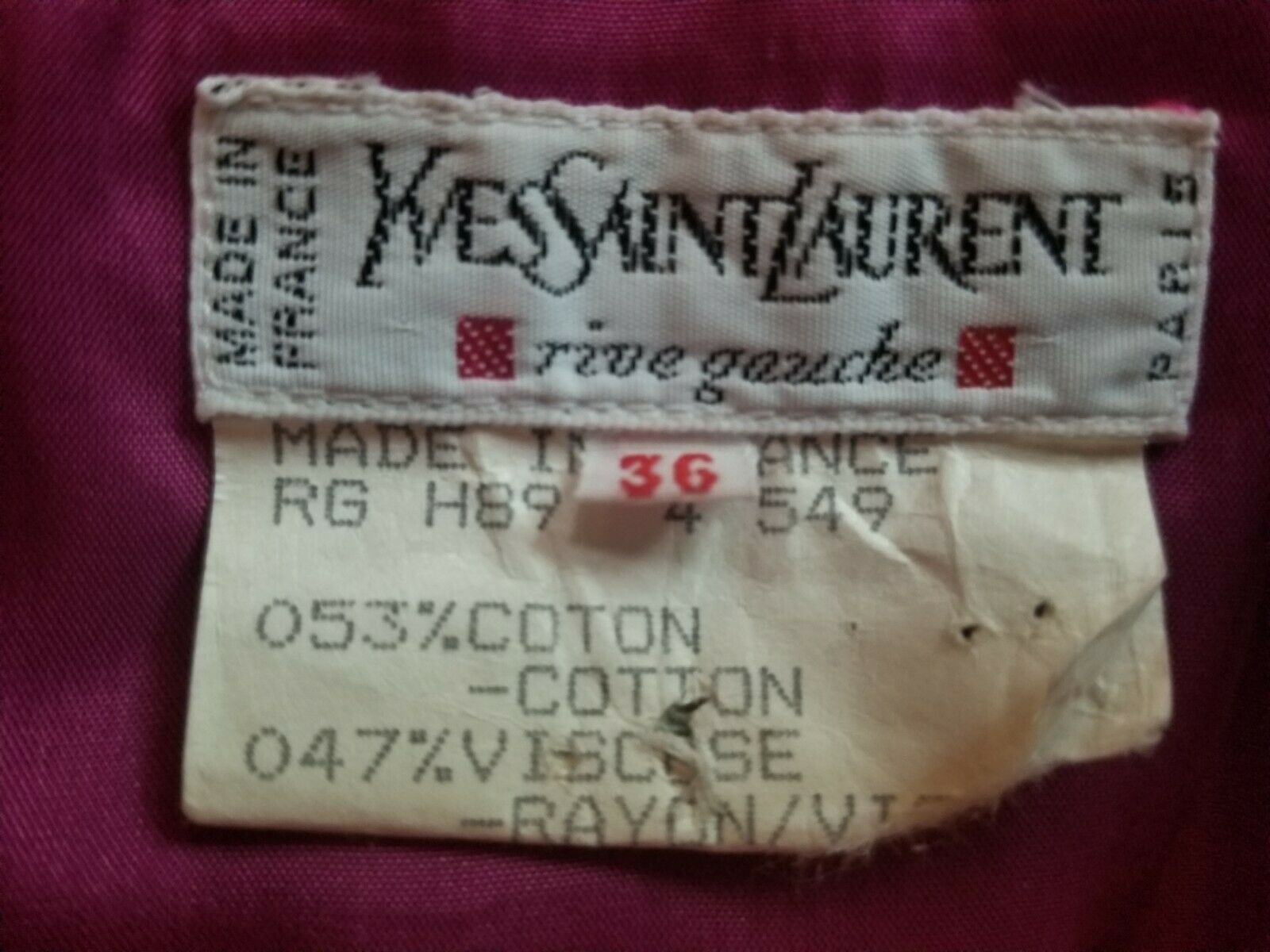 Vintage YVES SAINT LAURENT RIVE GAUCHE Fushia Hot Pink Skirt Sz 36 Mini - Fresh Stock Dated March 2026