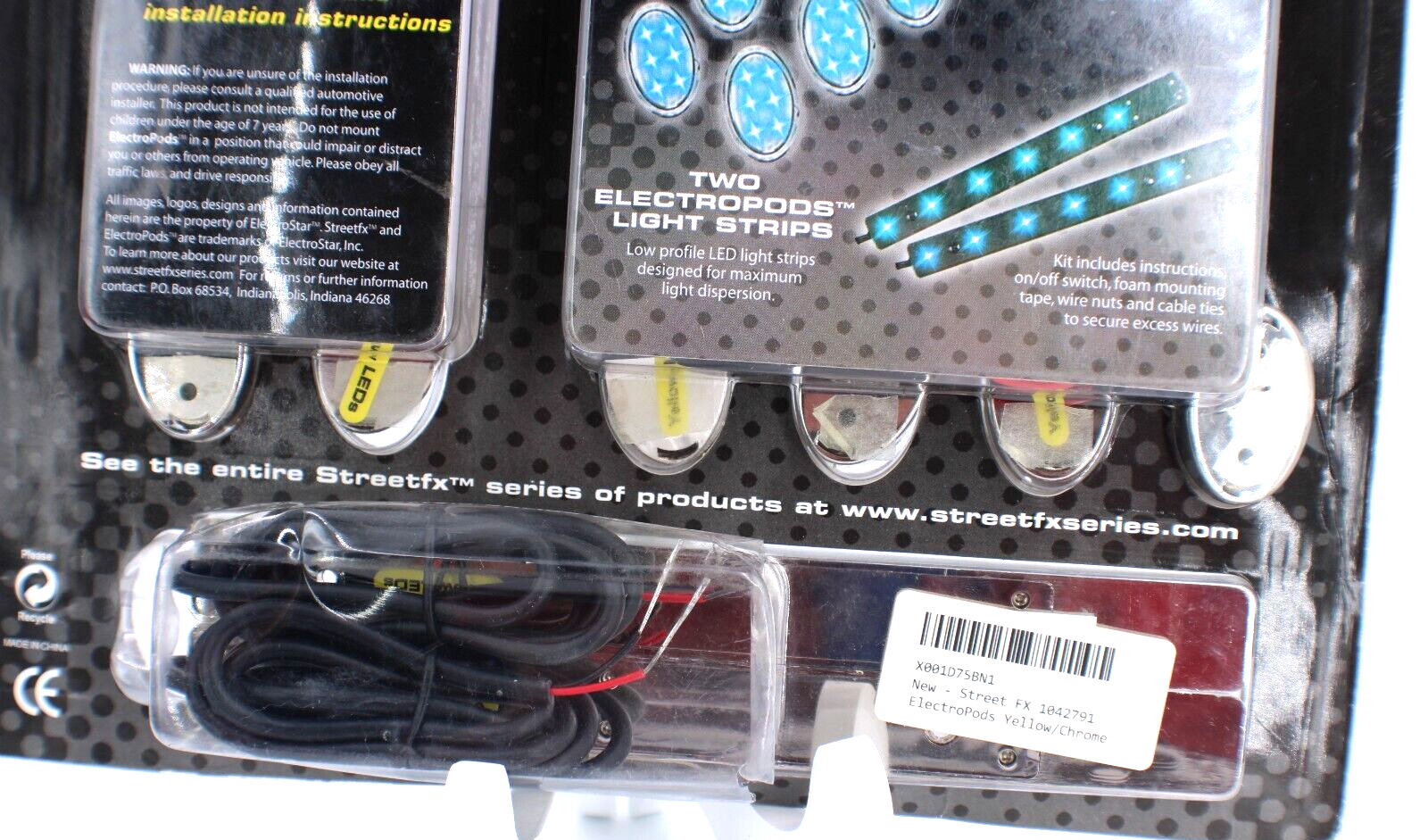 NEW Street FX Electropods Led light kit Yellow Oval Chrome Part#1042791 Sealed - Fresh Stock Dated February 2026