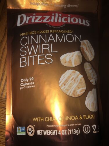 Drizzilicious Cinnamon Swirl Bites, 2-pack, 4 oz. each; new and sealed! - Fresh Stock Dated December 2025