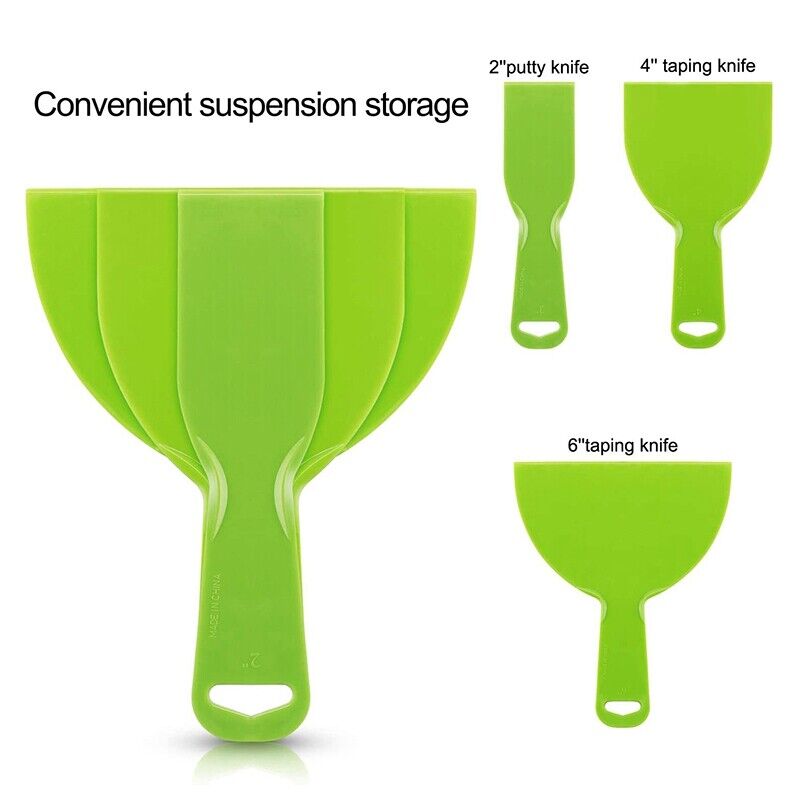 5 Pieces Plastic Putty Knife Set Flexible Paint Scrapers Tool for Spacklinguu - Fresh Stock Dated February 2026