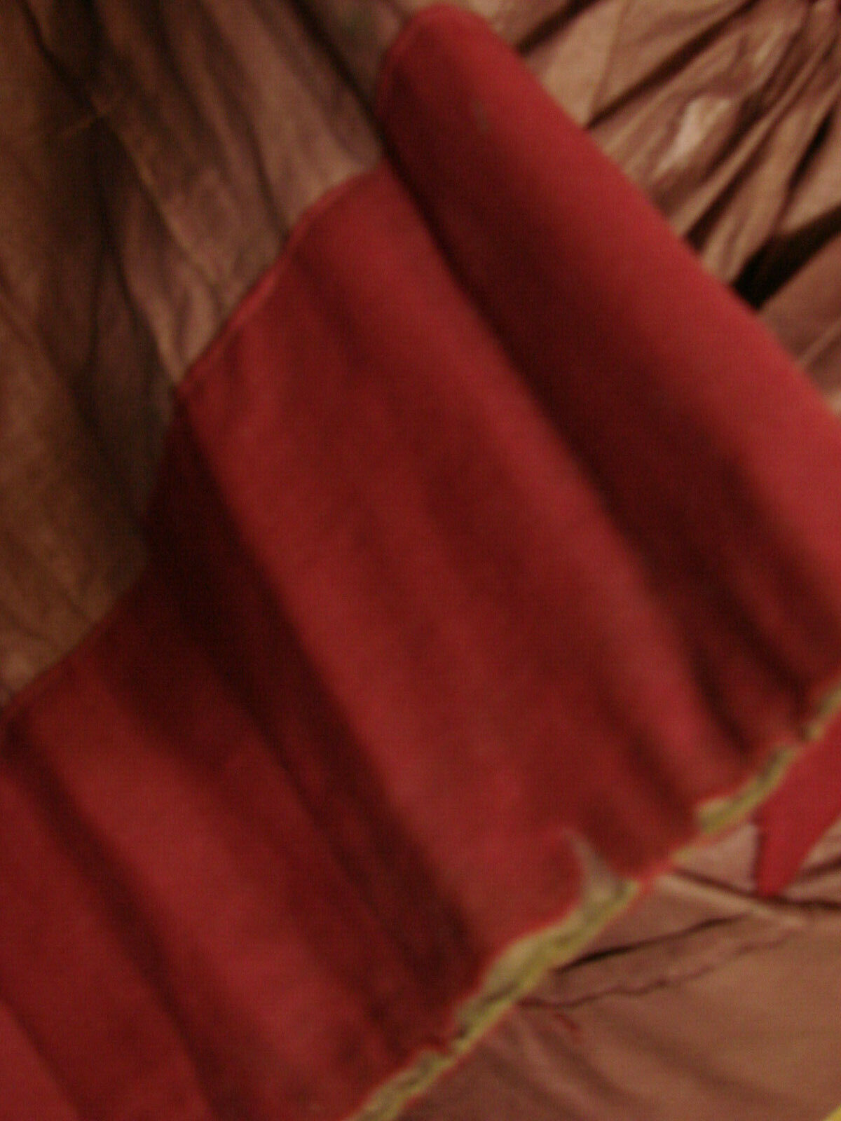 VTG Edwardian Polished cotton Underskirt Skirt Maroon Wool Hem TLC Antique W23 - Fresh Stock Dated February 2026