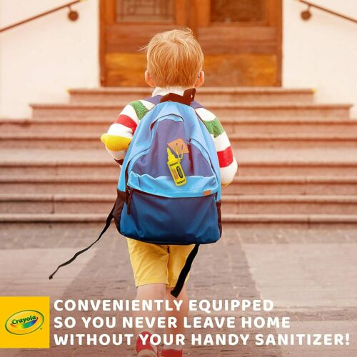 4-Color Keychain Backpack Holder for Crayola 2 oz. Hand Sanitizer for Kids - Fresh Stock Dated February 2026
