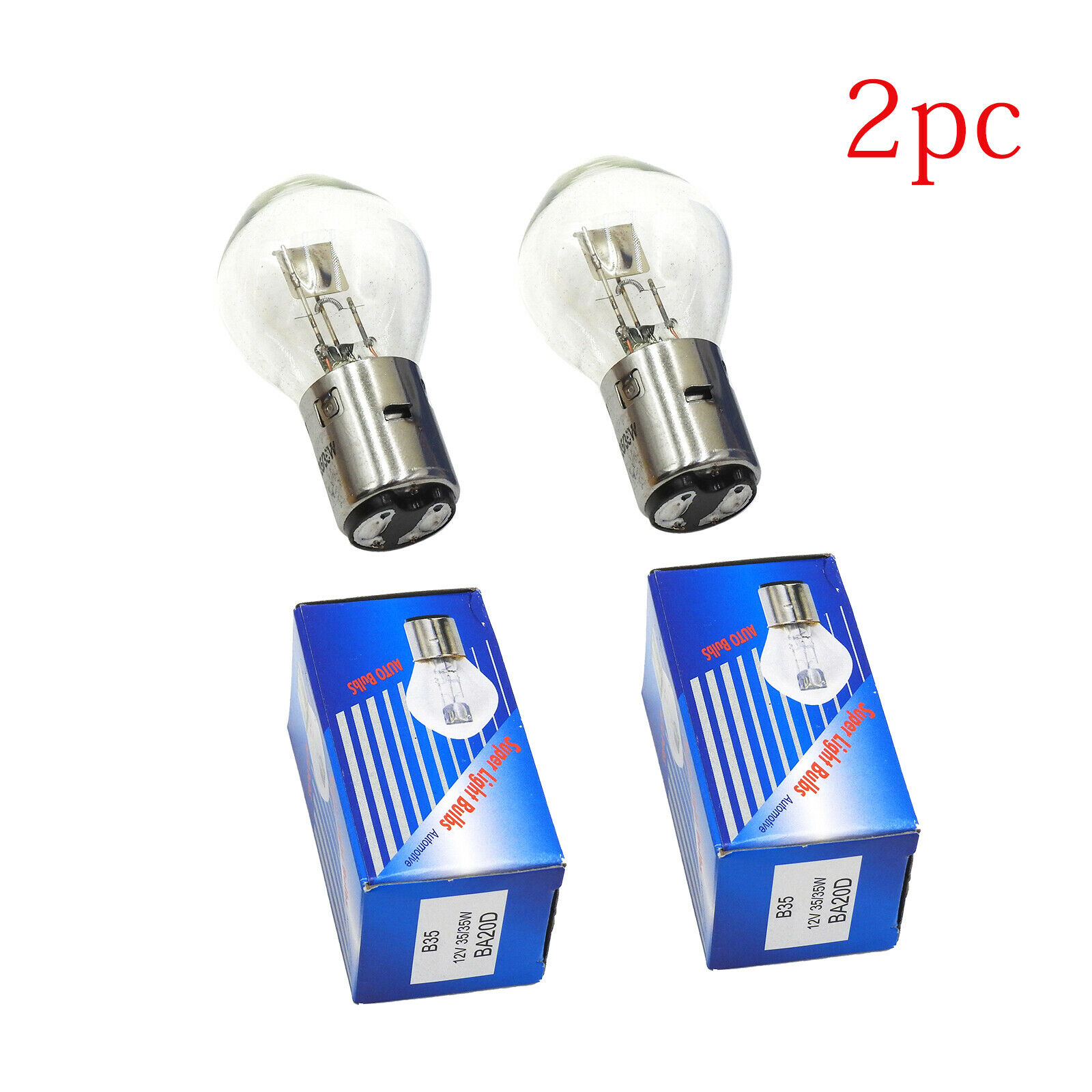S2 12V35/35W Head Light Bulb for Moped Scooter Motorcycle Bik Go Kart  Dirt Bike - Fresh Stock Dated February 2026