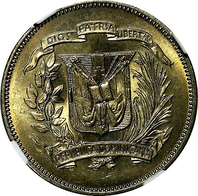 DOMINICAN REPUBLIC 1972 25 Centavos NGC MS65 Mintage-800,000 KM# 20a.1 - Fresh Stock Dated December 2025