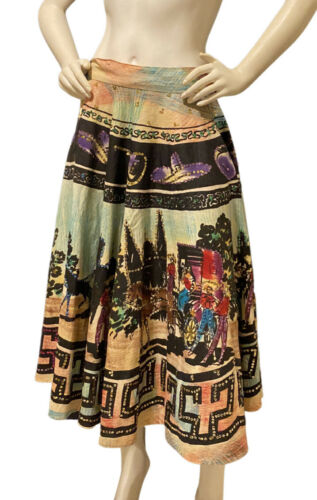 VTG 50s Mexican Full Circle Skirt Hand Painted & Embroidered+Sequins ARTEGREEN - Fresh Stock Dated February 2026