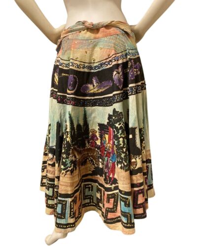 VTG 50s Mexican Full Circle Skirt Hand Painted & Embroidered+Sequins ARTEGREEN - Fresh Stock Dated February 2026