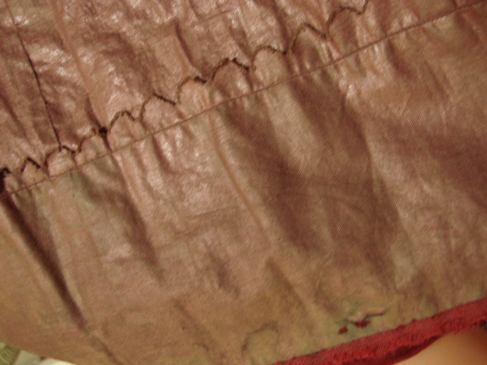 VTG Edwardian Polished cotton Underskirt Skirt Maroon Wool Hem TLC Antique W23 - Fresh Stock Dated February 2026