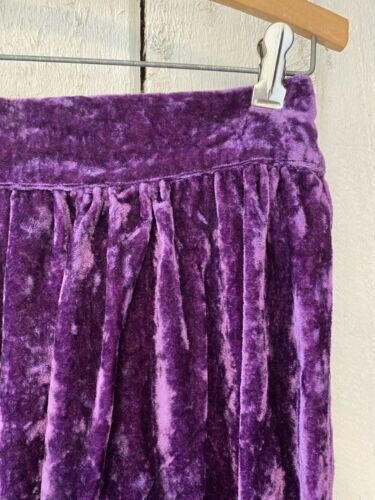 Vintage 60s Purple Soft Velvet Hippie A Line Maxi Skirt size S/M - Fresh Stock Dated February 2026