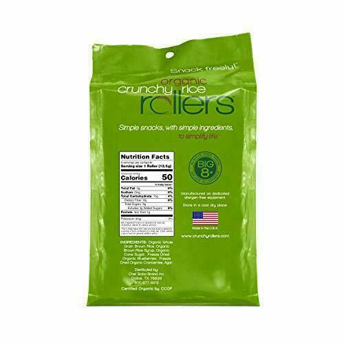 CRUNCHY ROLLERS Organic Apple Cinnamon Rice Rollers 6 Count, 2.6 OZ - Fresh Stock Dated December 2025