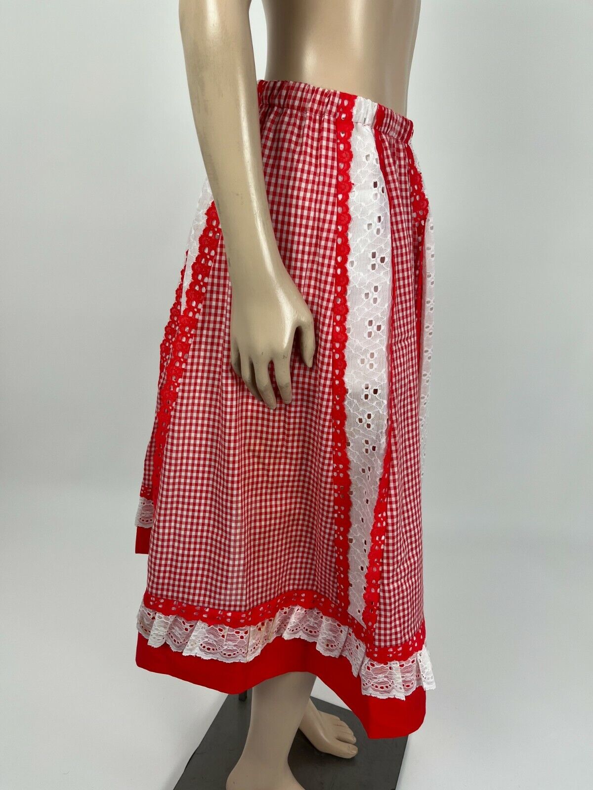 Vintage 70's Carefree Fashions Skirt Patchwork Prairie Gingham Cottage Boho O11 - Fresh Stock Dated March 2026