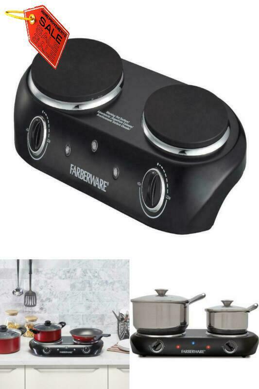 Double Burner Cooktop Electric Plate Portable Hot Stove 1800W Countertop Cooking - Fresh Stock Dated December 2025