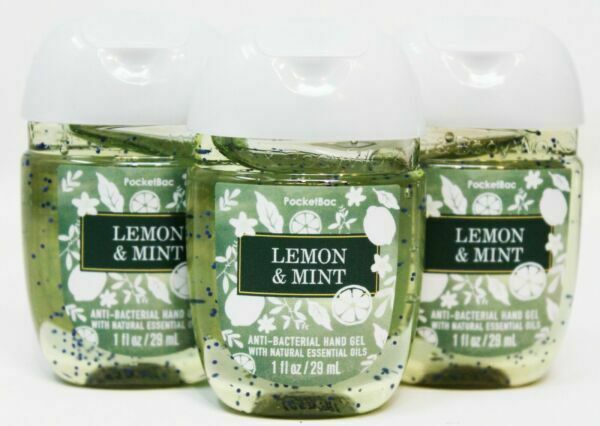 Bath & Body Works LEMON & MINT Anti-bacterial Hand Gel PocketBac 1 oz - Fresh Stock Dated February 2026