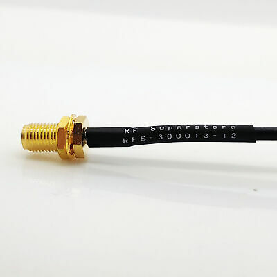 SMA Female (Jack) Bulkhead to TS9 Connector RG174 Cable Assembly, 12 inch (1 ft) - Fresh Stock Dated December 2025